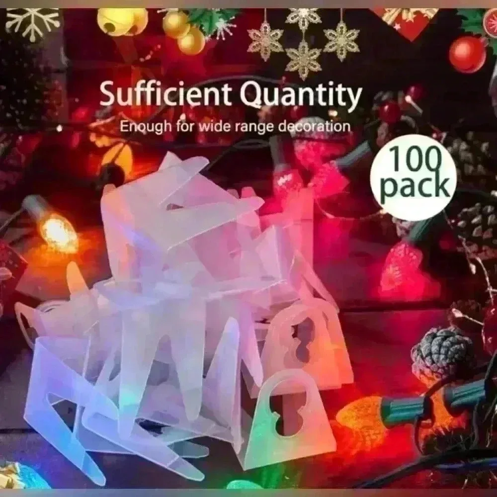 Pack of 100 original shingle tab for C7 C9 lights, Christmas light clips